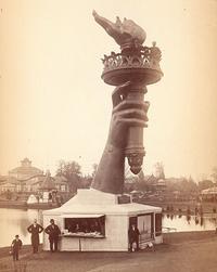Centennial Photographic Company. The arm and hand of Bartholdi's 'Liberty Enlightening the World' on display at the Centennial Exhibition, 1876. Print and Picture Collection.